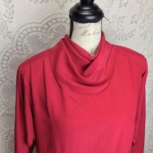 Vintage Silky Tie Neck Blouse